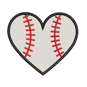 Baseball Heart EMBROIDERY DESIGN FIles, Baseball Embroidery FIles, Patch FIles , Machine file, Heart Embroidery Design File 7/sizes
