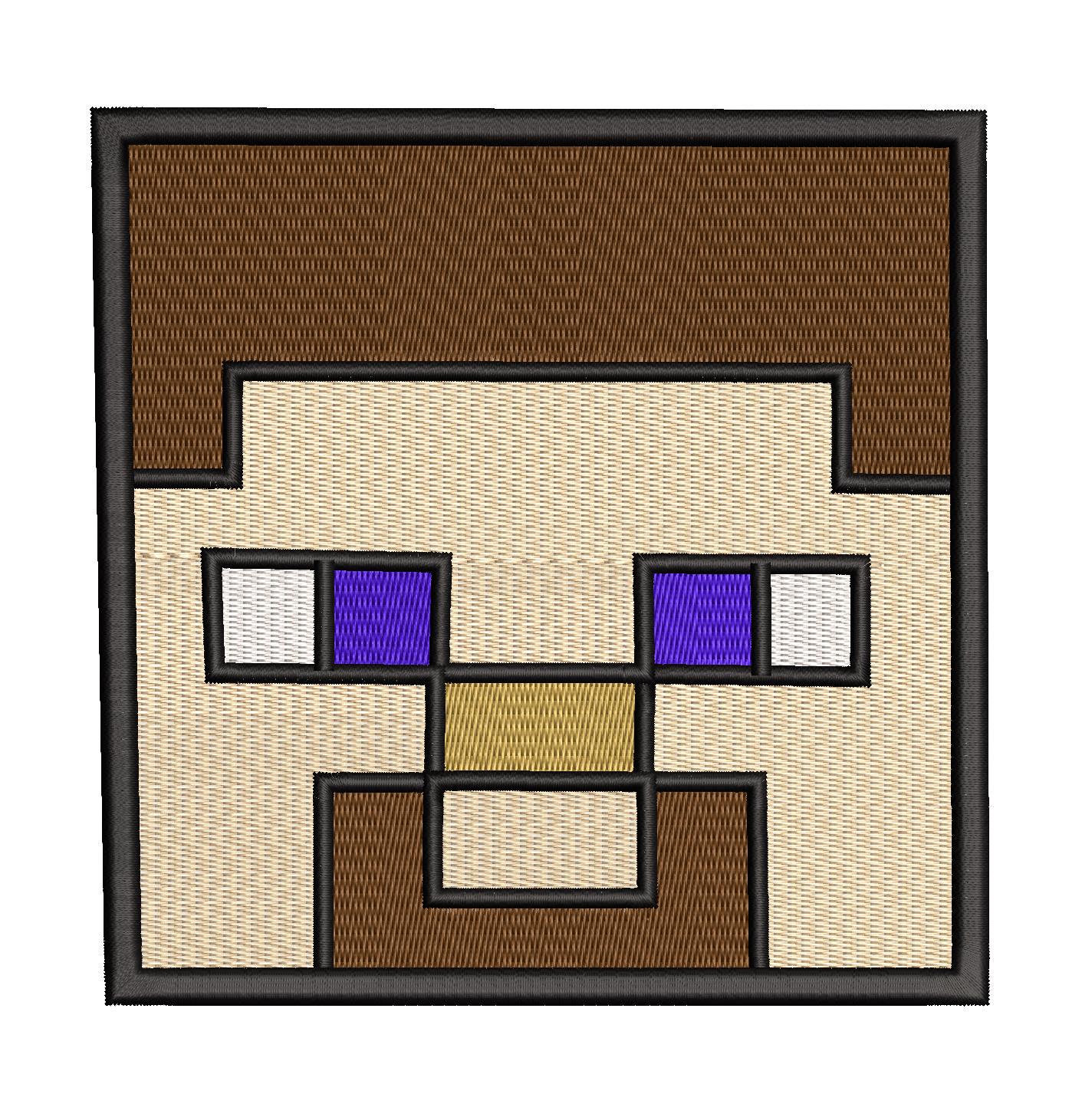 Minecraft Steve Embroidery Design, Steve Face Minecraft Embroidery Machine  Design Files, Patch File, Minecraft EMBROIDERY DESIGN / 10-sizes