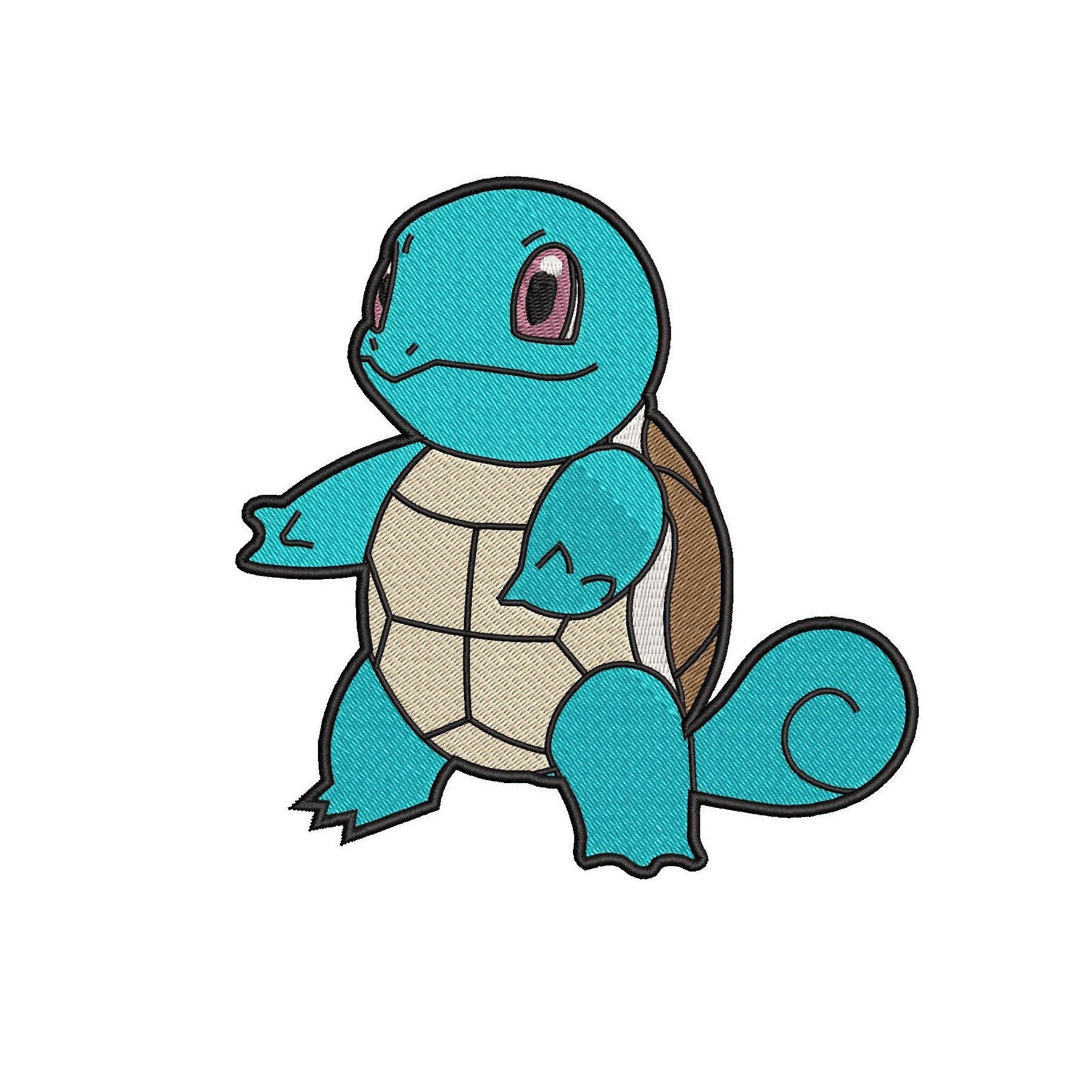 BORDUURWERK Pokemon Squirtle, Pokemon Squirtle-borduurontwerpbestand 4/maten