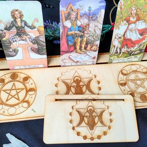 Tarot card holder with pentagram for 3 Tarot, Lenormand or Oracle card, card holder, tarot accessories, witchcraft divination tools