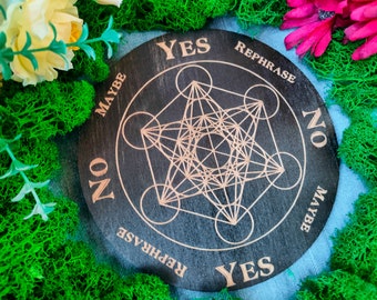 Merkaba Metatron's Cube Pendulum Board, Sacred Geometry spirit board, Merkaba Divination Board, witchcraft divination tools,altar decoration