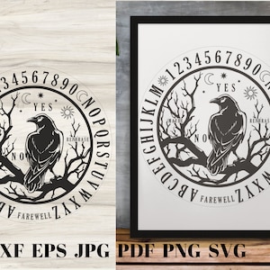Ouija board svg, décor d’autel Svg, corbeau Svg, Boho Svg, Witch svg, Image Svg, WitchCraft Svg, imprimé magique pour chemise, clipar