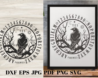 Ouija board svg, altar decor Svg, raven Svg, Boho Svg, Witch svg, Image Svg, WitchCraft Svg, magic print for shirt, clipar