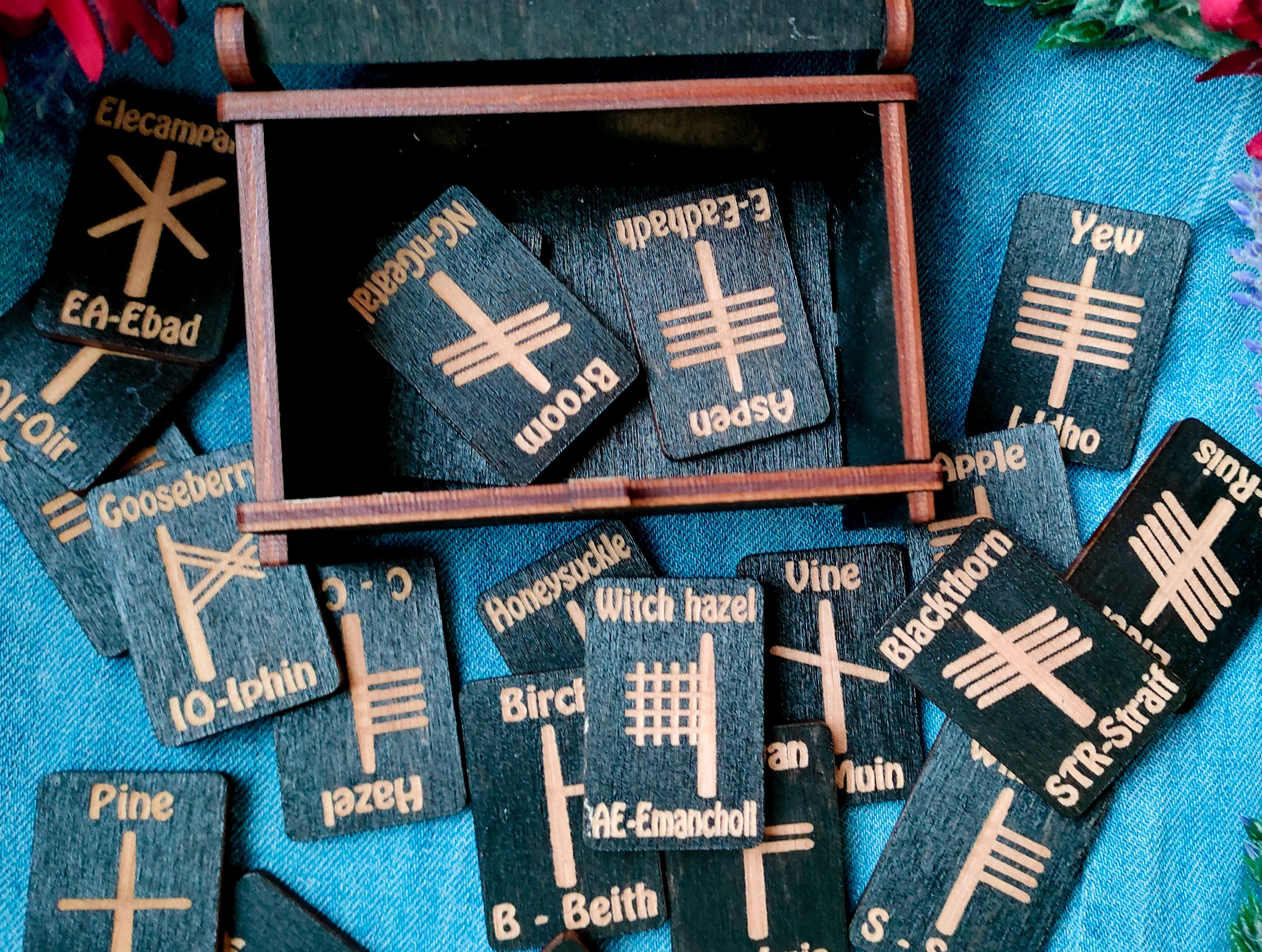 Ogham Inscriptions Runes 25 Ogham Runes With Box, Ogham Stave Set, Ancient Irish Alphabet ...