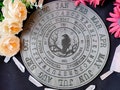 Wooden Pendulum Board and spirit boarf for answers with crow, witchcraft divination tools for spirit, altar decoration, gift for best friend product logo