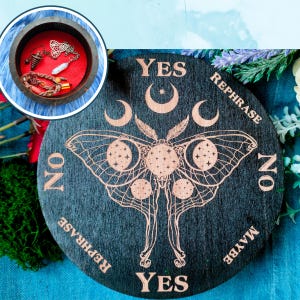 Moth Pendulum Board Box, witchcraft Altar Tile, Divination Tool, Jewelry Box, Witch Tool, Wooden Box, altar decoration