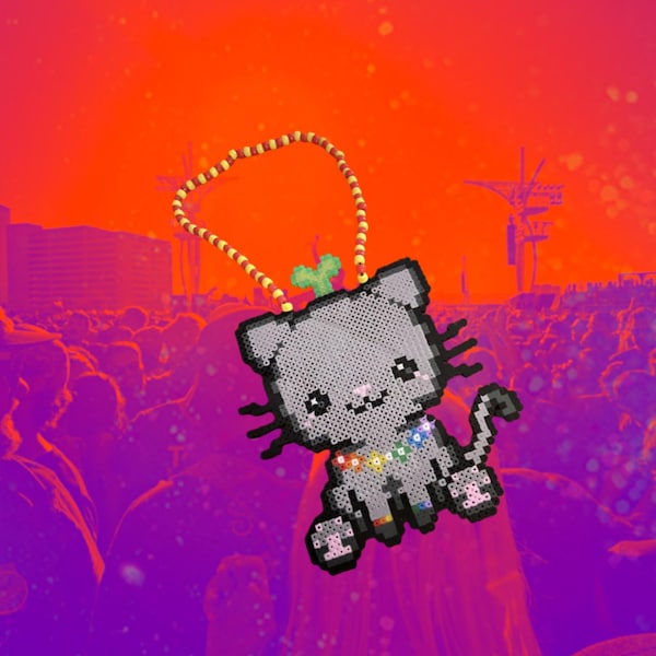 Rave Kitty • Rave Kandi Perler Necklace