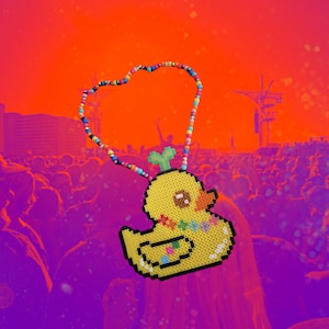 Plur Duckie • Rave Kandi Perler Necklace
