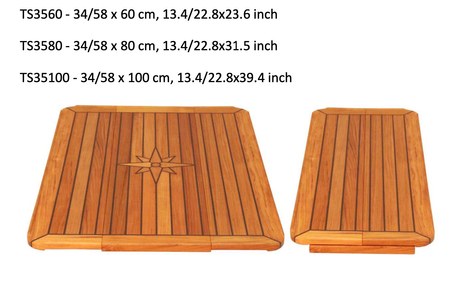 Balcony Folding Teak Table Top With Table Support 380600/510750mm Marine  Boat RV 