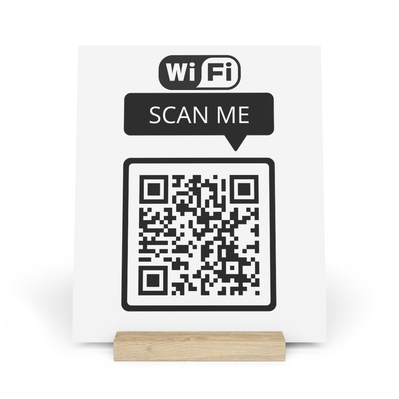 Wifi QRcodeborden. qrcodes ondertekenen houten display. Wifi Etsy