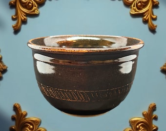 Handmade Black Pottery Bowl: Food Safe, Microwave & Dishwasher Safe