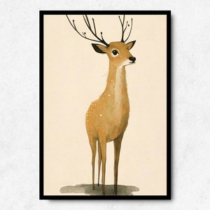 Poster di cervi carini / carta riciclata