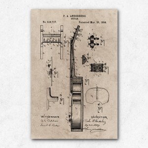 Poster di brevetto per chitarra / carta riciclabile