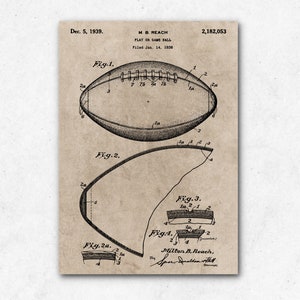 American Football Patentzeichnung Poster | Recycling Papier