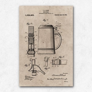 Boccale di birra Patent Poster / Carta riciclabile