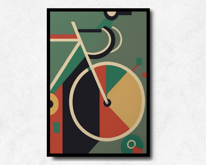 Bicycle Illustration Poster Recycling Paper image 1