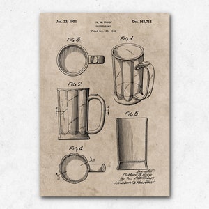 Poster del brevetto del boccale di birra / carta riciclabile