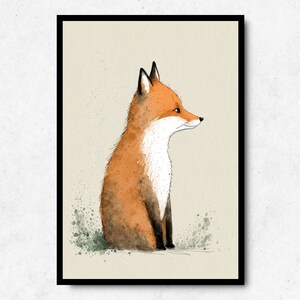 Poster ritratto di volpe carina / carta riciclata