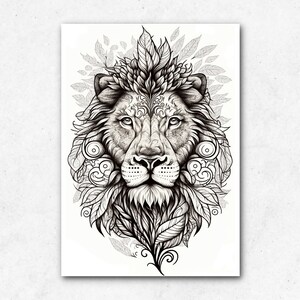 Lion Portrait Poster / Carta riciclata