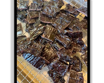 Rinderleber Jerky dehydratisiert, Glutenfreie Hunde Leckereien, Hausgemachte Hunde Leckereien, echtes Fleisch, nur eine Zutat