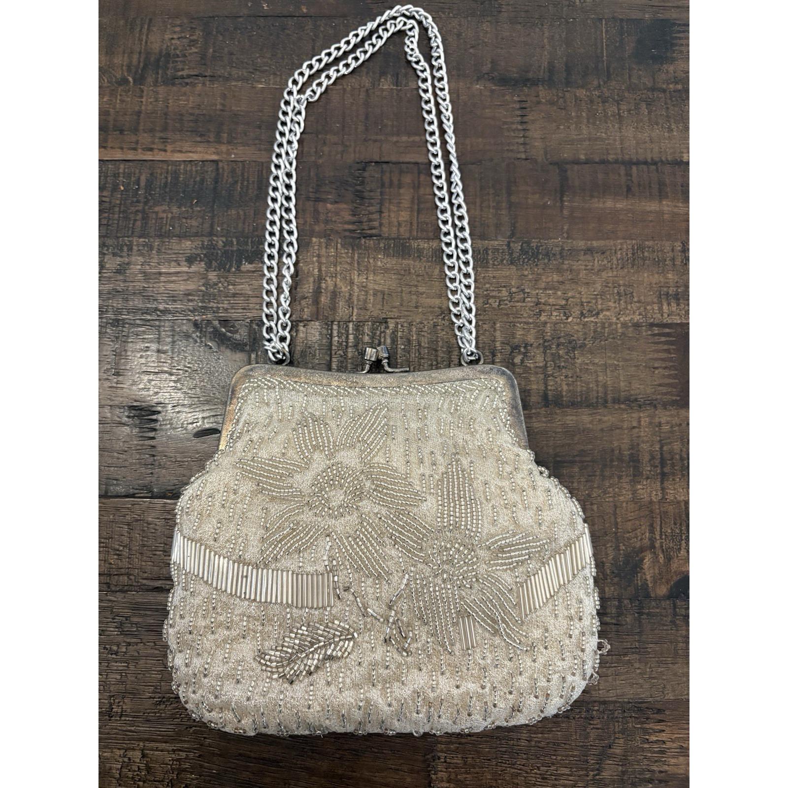 Vintage Beaded Bag White - Etsy display picture 1