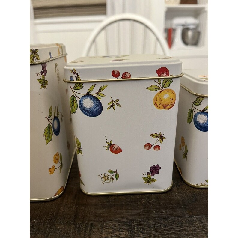 IKEA Metal Canister Set 3 Kitchen Dining Room Decor Fruit Etsy