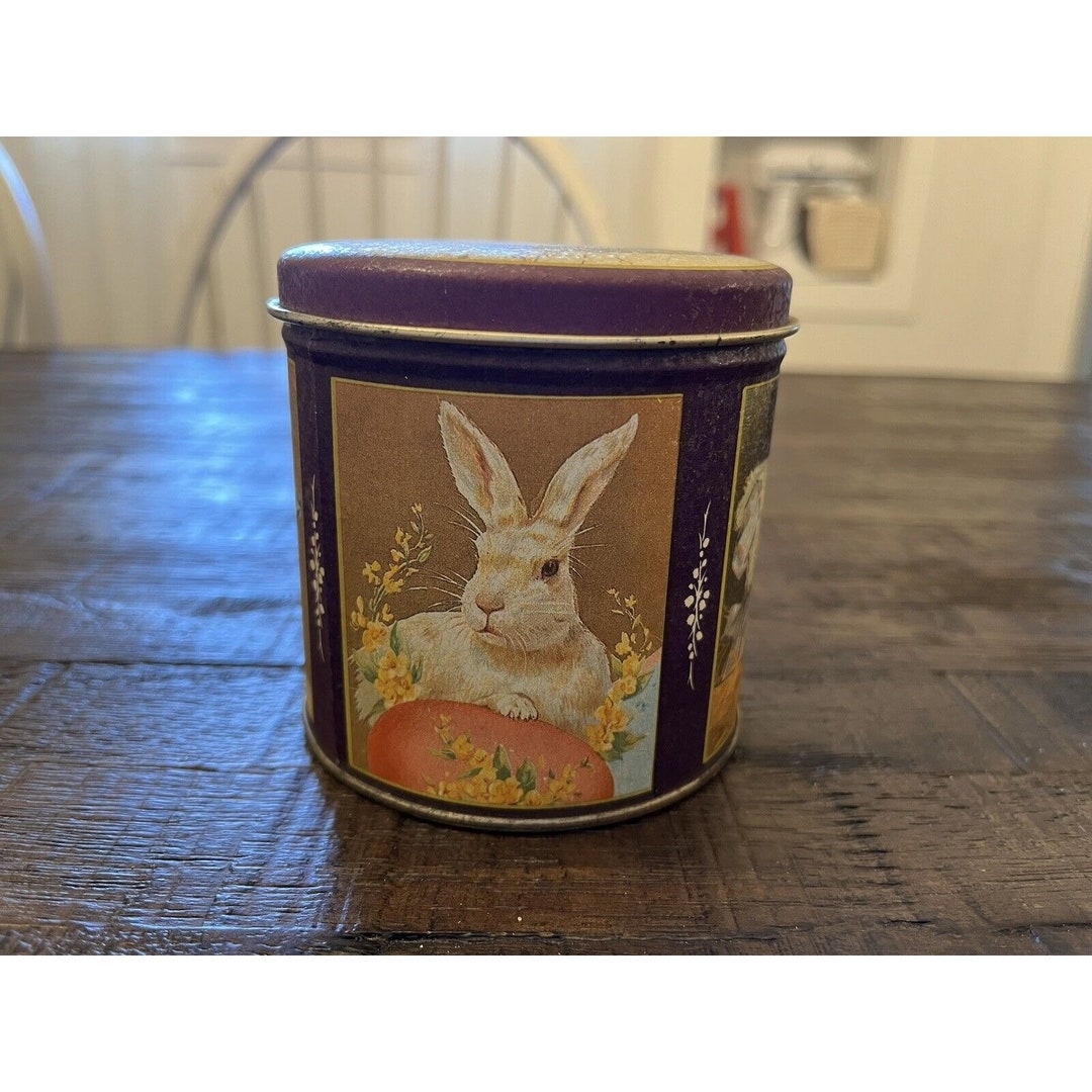 Vintage Easter Tin 1984 Bristol Ware Easter Motif Home Easter Rabbit