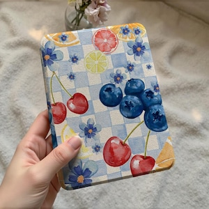 Fruits Flower Checker Kindle Paperwhite Case,Paperwhite 12th 7‘’ 11th 6.8‘’, All new Kindle2022/2024 Cover, Kindle Colorsoft,Auto Sleep/Wake