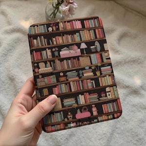 Retro Bookshelf Kindle Paperwhite Case,Paperwhite 12th 7‘’ 11th 6.8‘’, All new Kindle2022/2024 Cover, Kindle Colorsoft, Auto Sleep/Wake