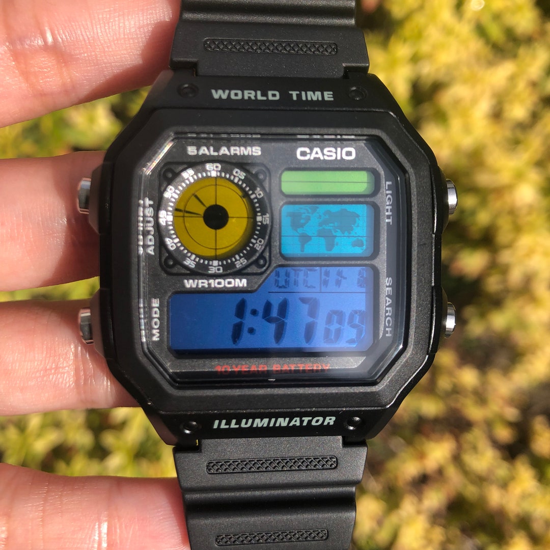 Casio World Time Watch AE1200WH1A 4 Display Custom Color Etsy