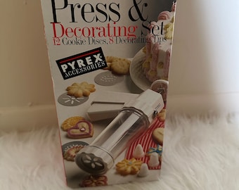 Juego de decoración y prensa de galletas PYREX