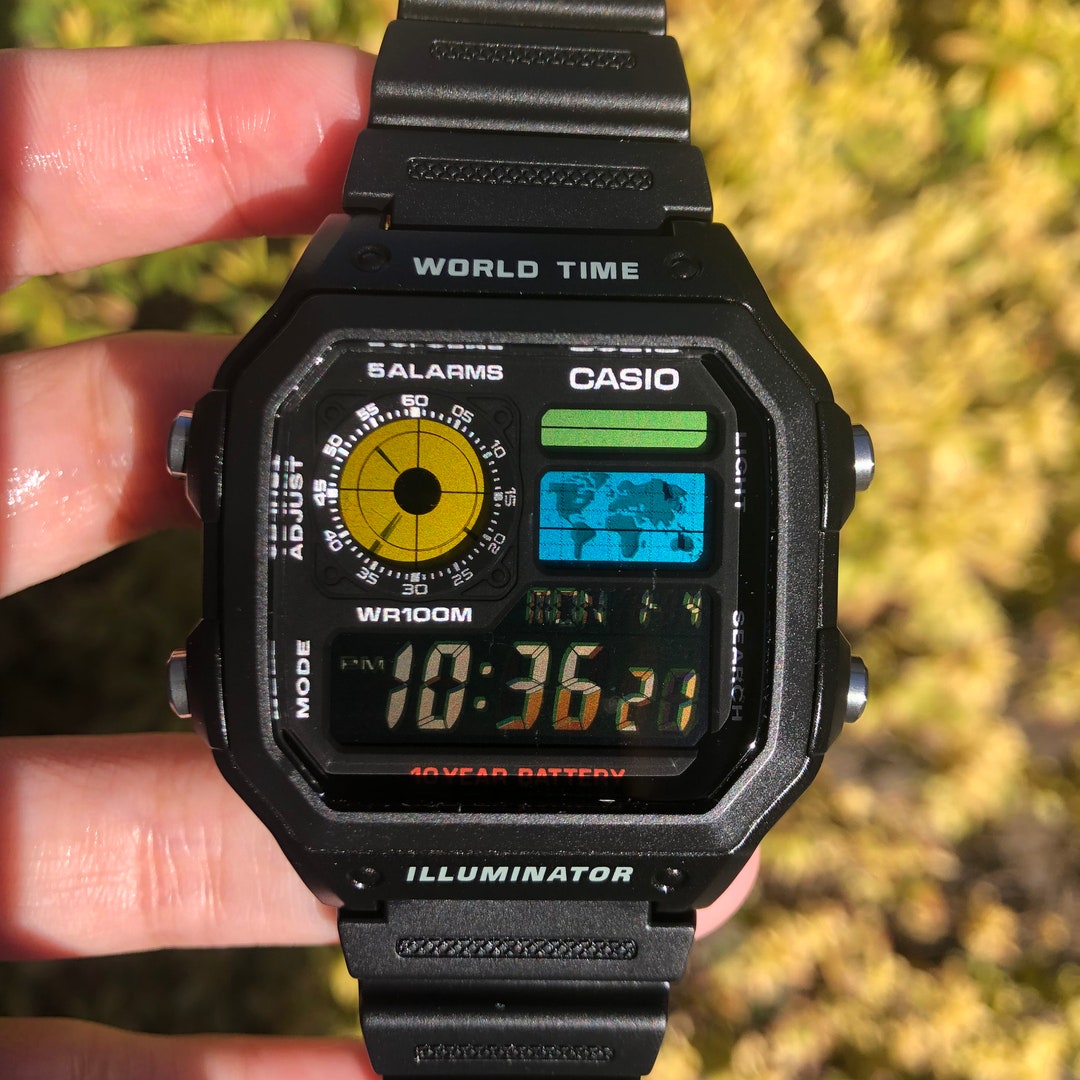 Casio World Time Watch AE1200WH1A 4 Display Custom Color Etsy