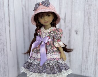 Cottagecore Doll Outfit for RRFF Pink and purple Summer doll clothes