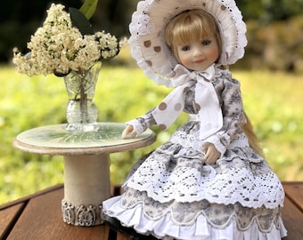 My little garden Floral dress set with Petticoat & Bonnet for RRFF doll