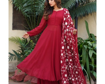 Robes de soirée costumes georgette India wear vêtements pour femmes Anarkali