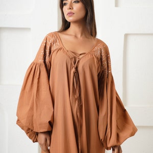 Robes d'été longues pour femmes Robe de demoiselle d'honneur à plusieurs niveaux Robe en coton avec manches image 2