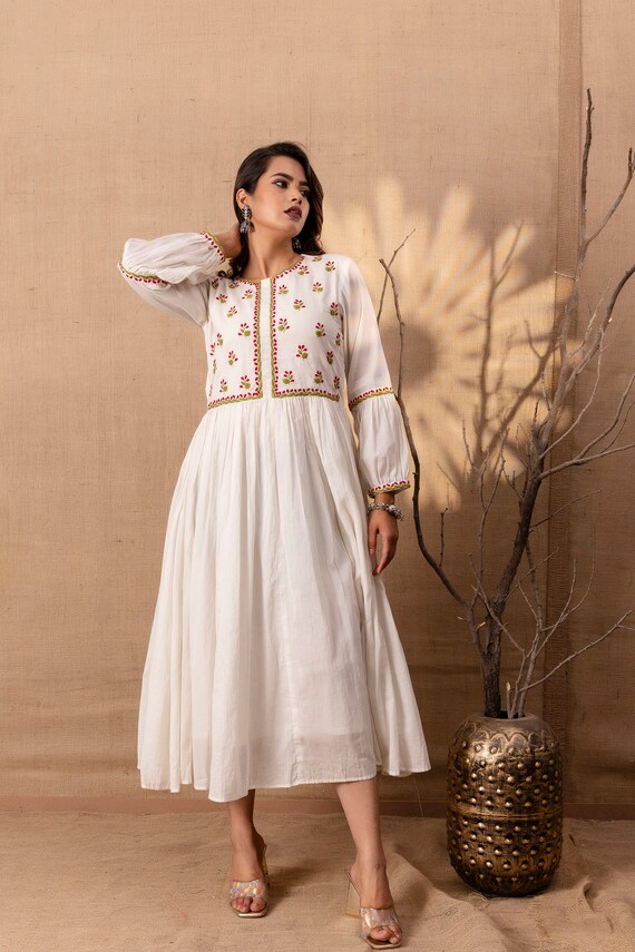 Cotton round dress design discount