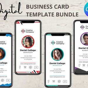 Digital Business Card Template BUNDLE! DIY logo & photo! Editable Canva Design, Modern Realtor, Real Estate,minimalist Business Professional