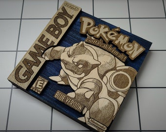 Wooden Pokemon Blue Version (Gameboy)