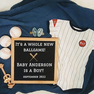 Béisbol Es un niño Género Revelar Anuncio de Embarazo de Niño / Anuncio de Género de Béisbol Digital / Anuncio de Bebé / Bebé Niño