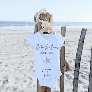 Beach Pregnancy Announcement  |Pregnancy Announcement | Summer| Ocean |  Baby Announcement| Pregnancy Announcement | Beach Pregnancy