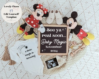 Mickey Mouse and Minnie Mouse Pregnancy Announcement |Mickey and Minnie|  Baby Announcement| Pregnancy Announcement Digital