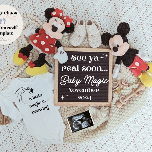 Mickey Mouse and Minnie Mouse Pregnancy Announcement |Mickey and Minnie|  Baby Announcement| Pregnancy Announcement Digital