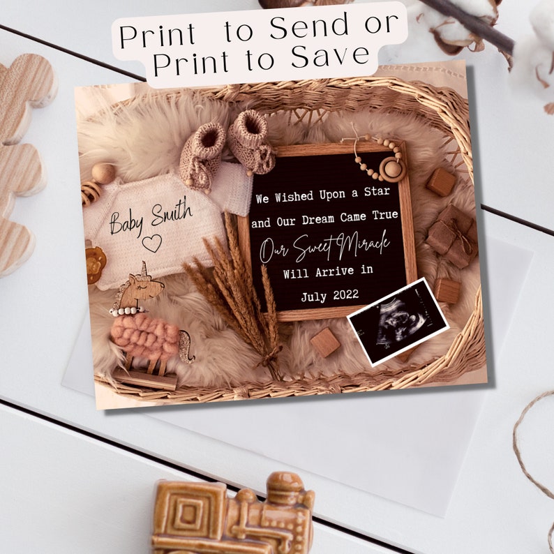 Pregnancy Announcement Card Digital Pregnancy Announcement Etsy