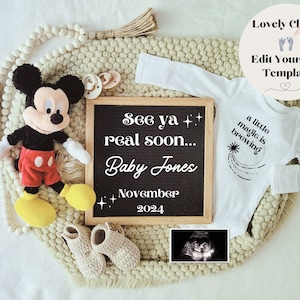 Mickey Pregnancy Announcement | Digital Pregnancy Announcement |Mickey Mouse |  Baby Announcement| Customize Pregnancy Announcement Digital