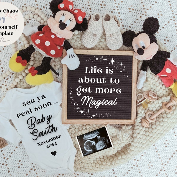 Mickey Mouse and Minnie Mouse Pregnancy Announcement |Mickey and Minnie|  Baby Announcement| Pregnancy Announcement Digital