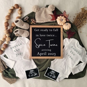 Twin Pregnancy Fall Announcement  | Fall Pregnancy| Autumn |Twin pregnancy announcement fall | Neutral Twin Baby | Twin Baby Announce