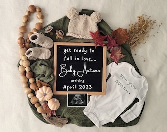 Fall Pregnancy Announcement | Fall| Autumn | Fall Baby Announcement | Pumpkin |  Baby Announcement| Neutral Pregnancy Announcement