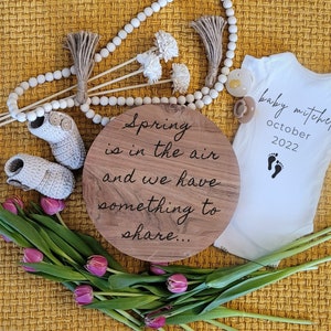 Spring Pregnancy Announcement: Customizable Baby Reveal (Digital Template)