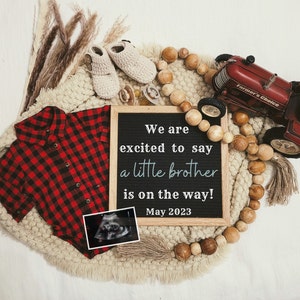 Es ist ein Junge Gender Reveal Boy| Buffalo Print| Baby Bruder | Traktor | Kleiner Bruder social media| Geschlechtsankündigung| Western | Baby Junge